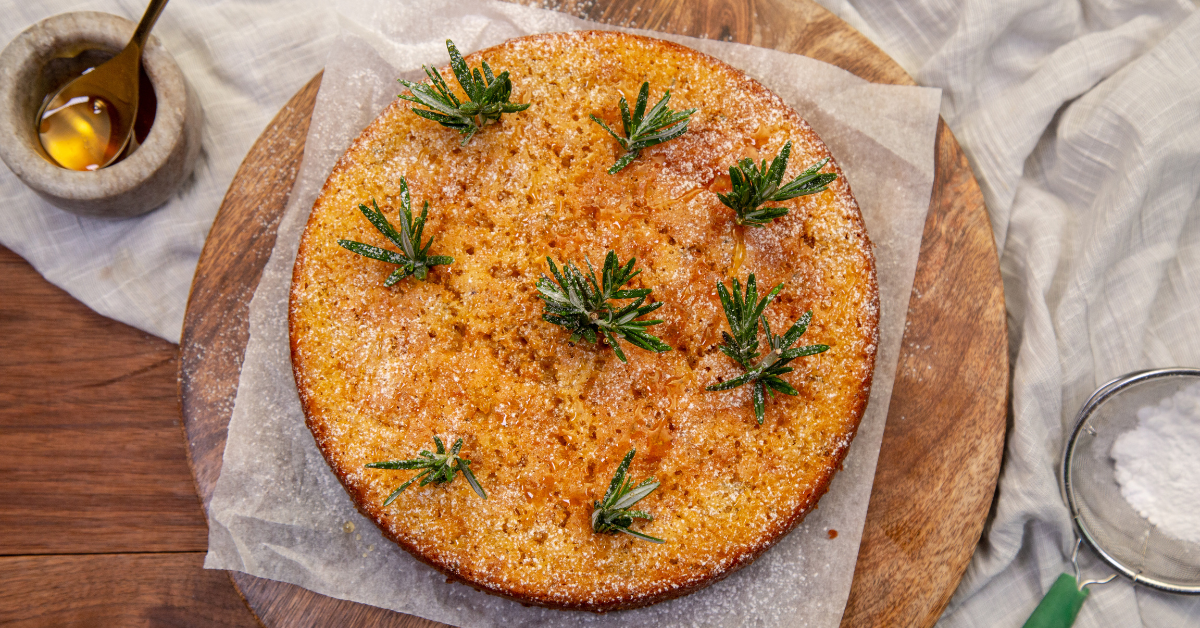 Rosemary, Lemon, Honey & Macadamia Oil Cake Recipe